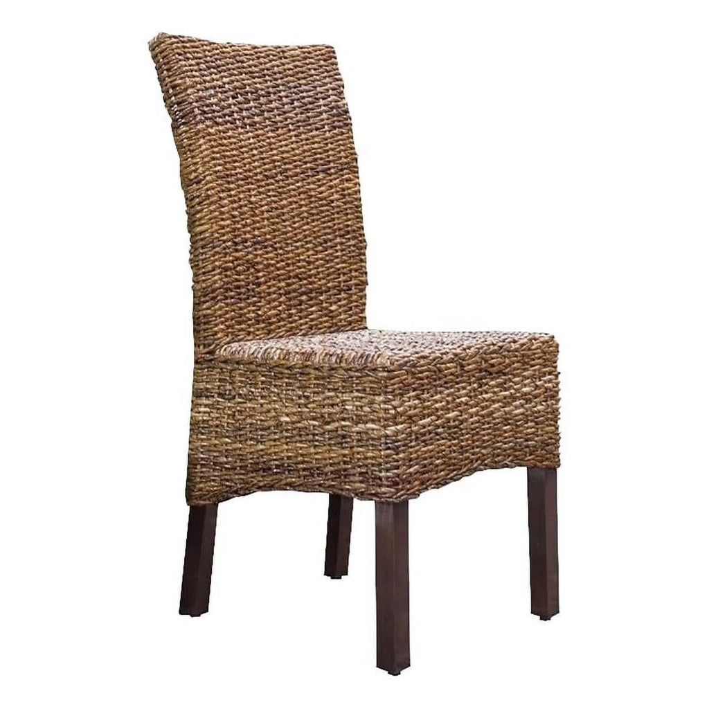 Brown Wicker Rattan Dining Chair Set of 2 T6825