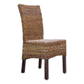 Brown Wicker Rattan Dining Chair Set of 2 T6825