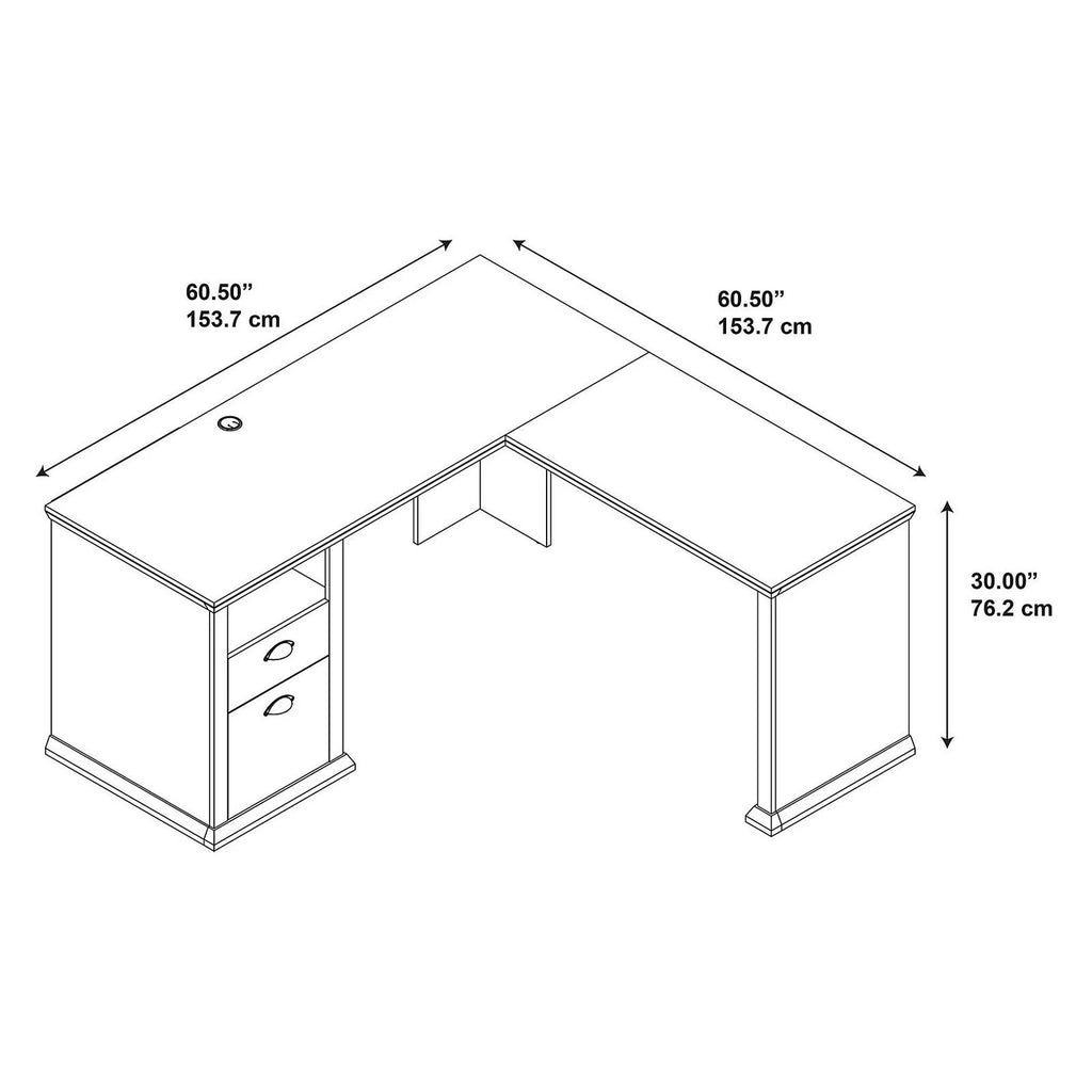 L Shaped Desk with File and Storage V429