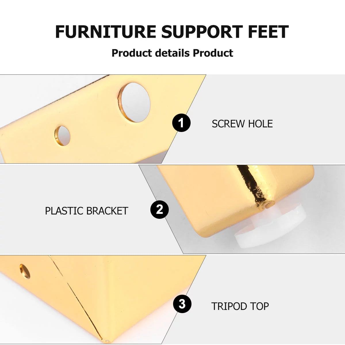 Gold 4 Set 7 Inch Metal Sofa Legs A205315