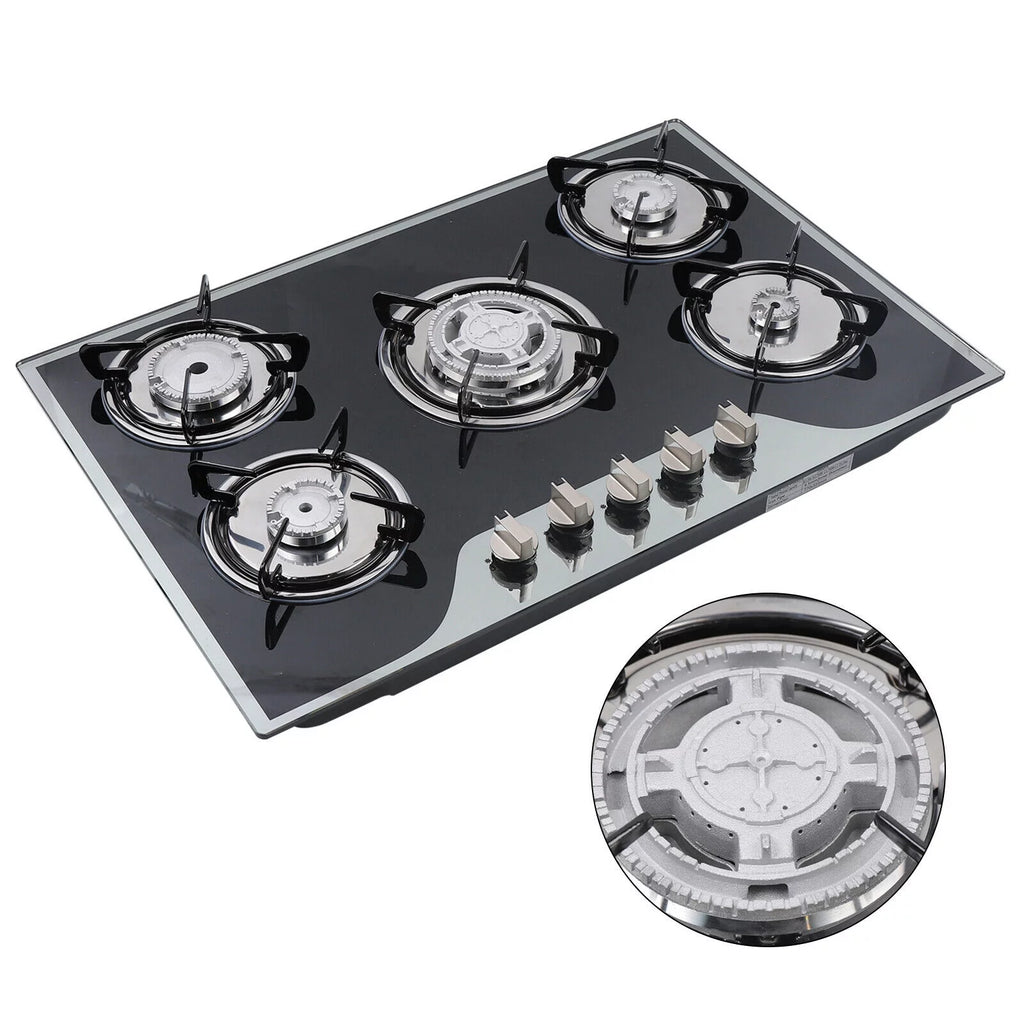 5 Burner Tempered Glass Gas Cooktop E87237
