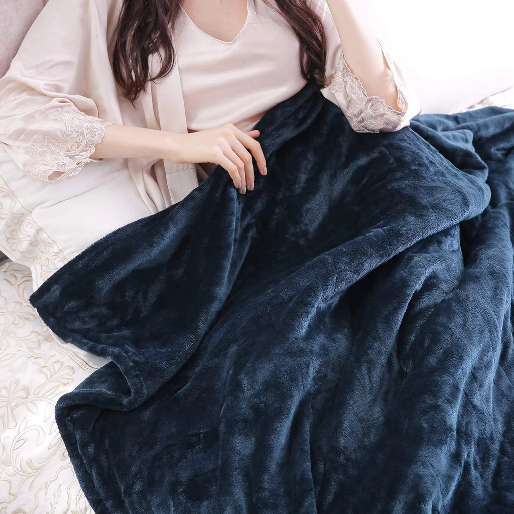Electric Heated Blanket Twin Size Blue N90295