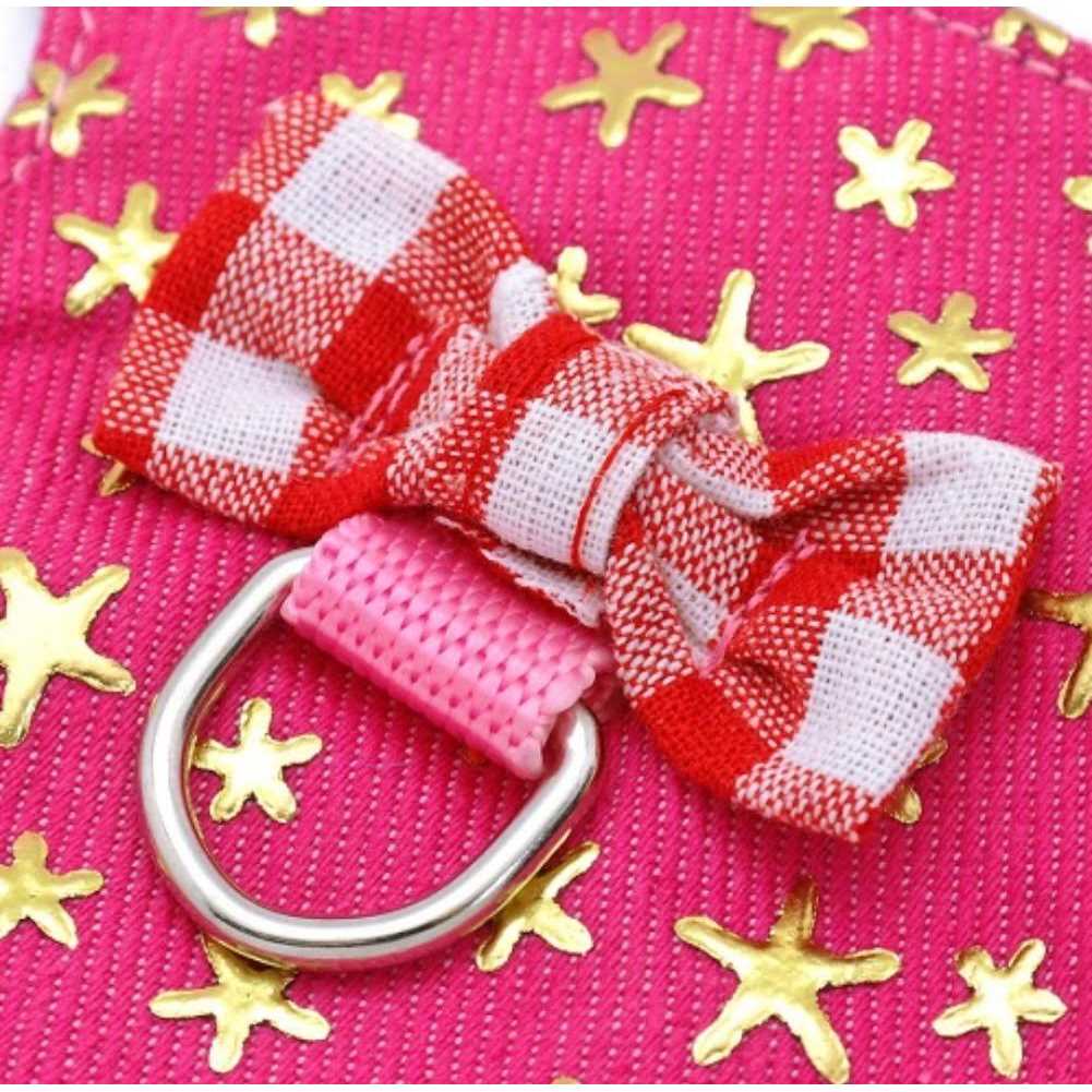 Small Pet Outdoor Walking Harness Vest and Leash Set with Bowknot L53356