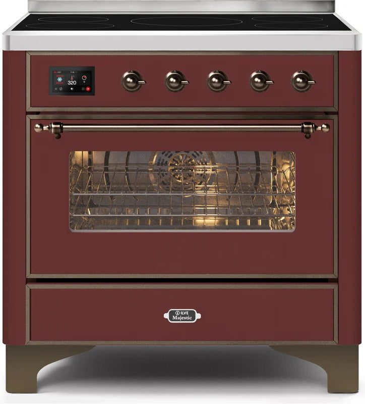 Burgundy Induction Range with Electric Oven X59904