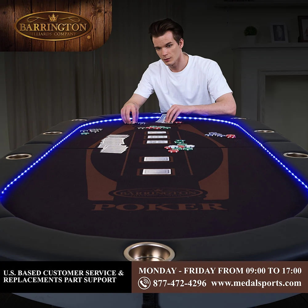 10-Player Poker Table with LED Lights C2583