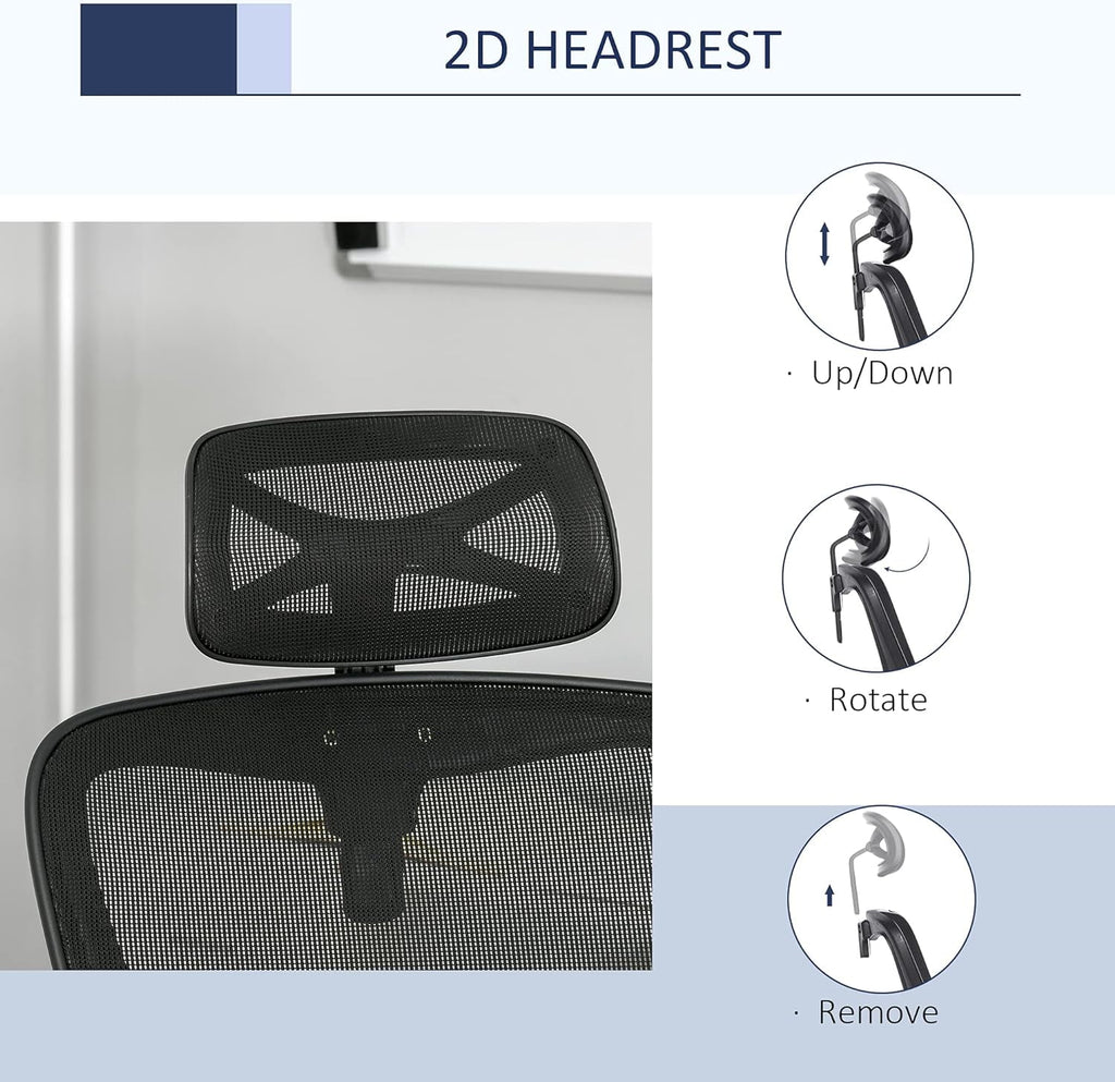 Black Ergonomic Mesh Office Chair with Lumbar Support D699