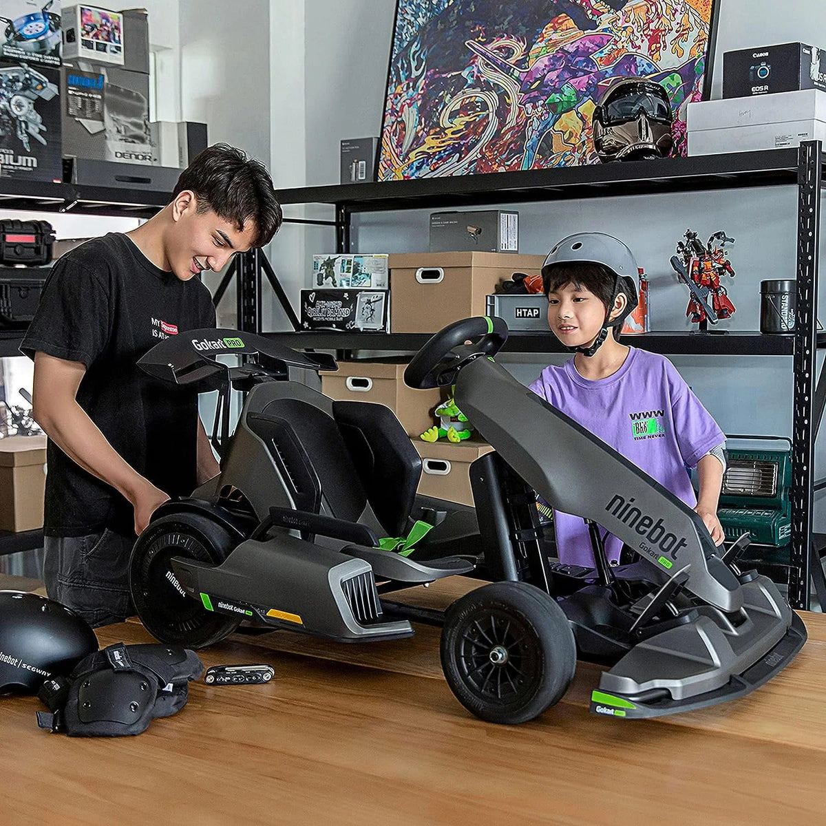 Electric GoKart, 23 Miles Range, 15.5MPH, 220lbs, Black T9303