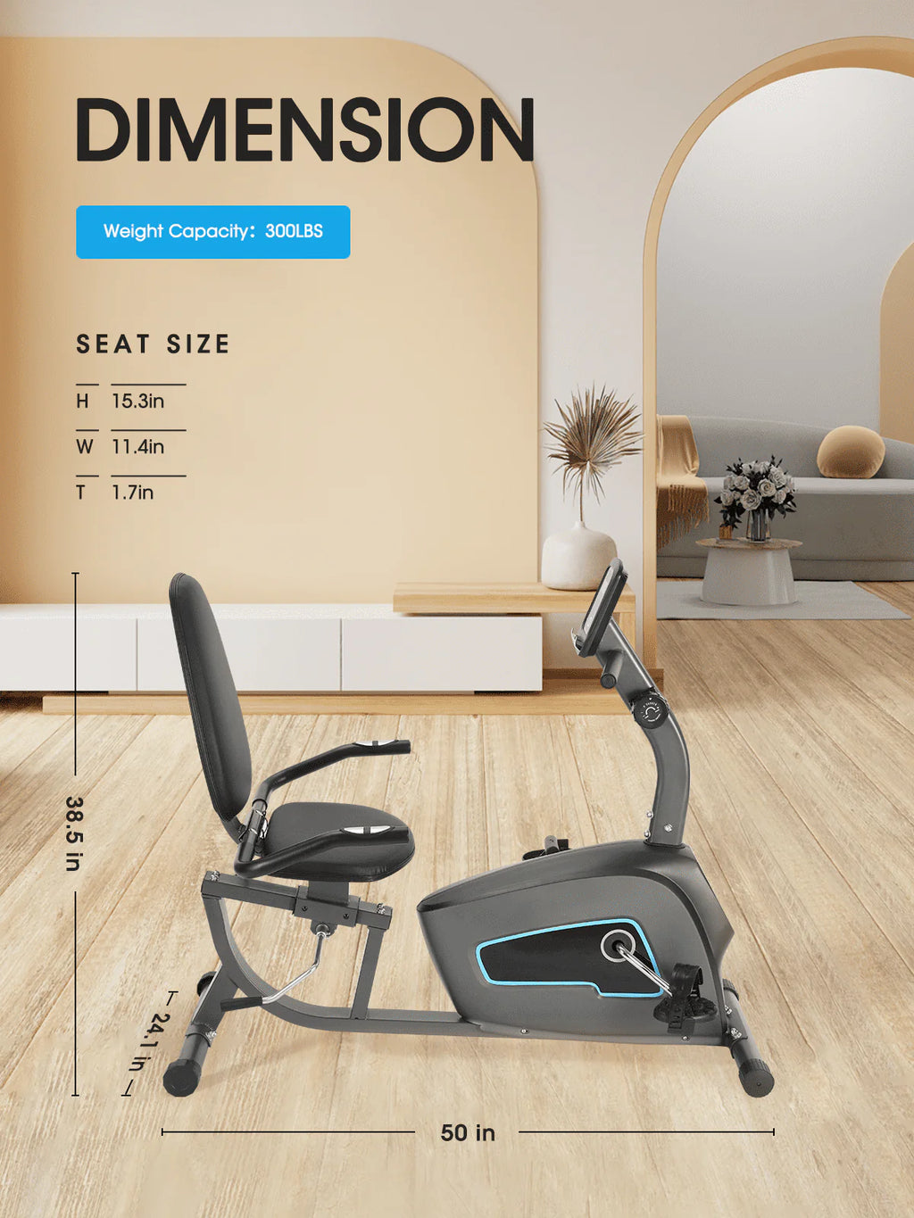 Recumbent Exercise Bike with Tablet Holder N888263