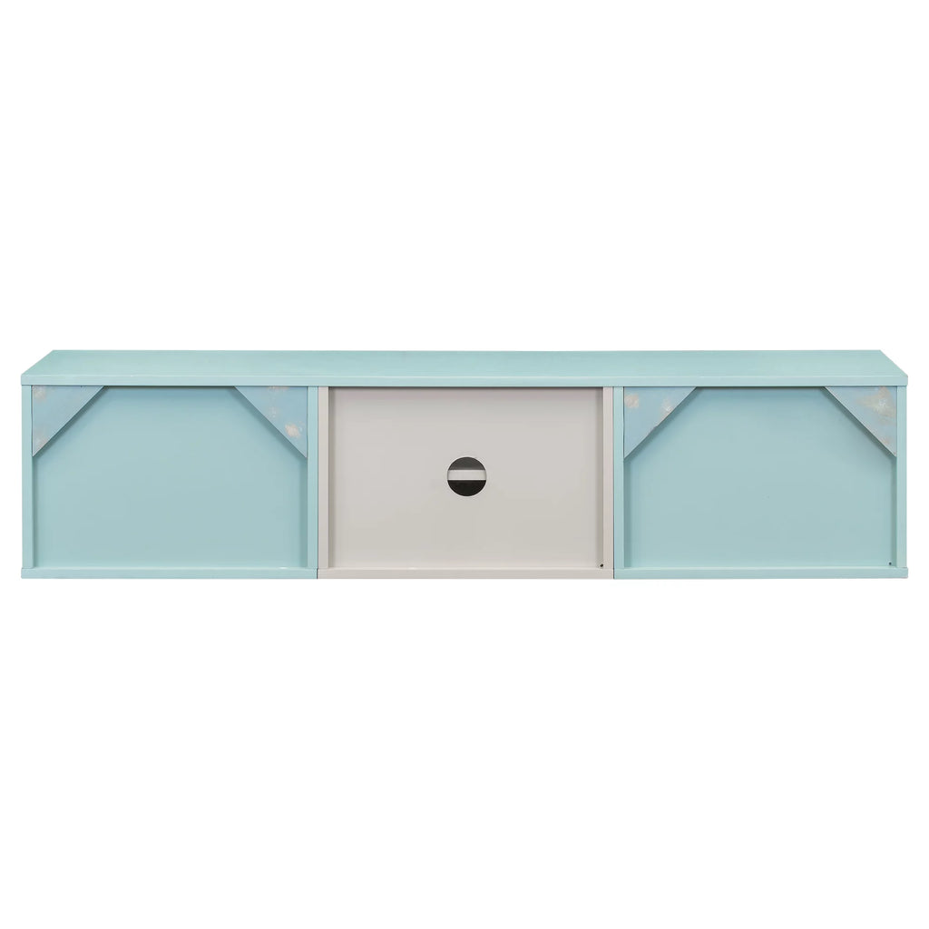 Beige Floating Wall Mounted TV Stand with Storage Cabinets T62758