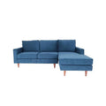 Navy Blue Polyester Blend L Shaped Corner Sectionals, 2 Piece N2632