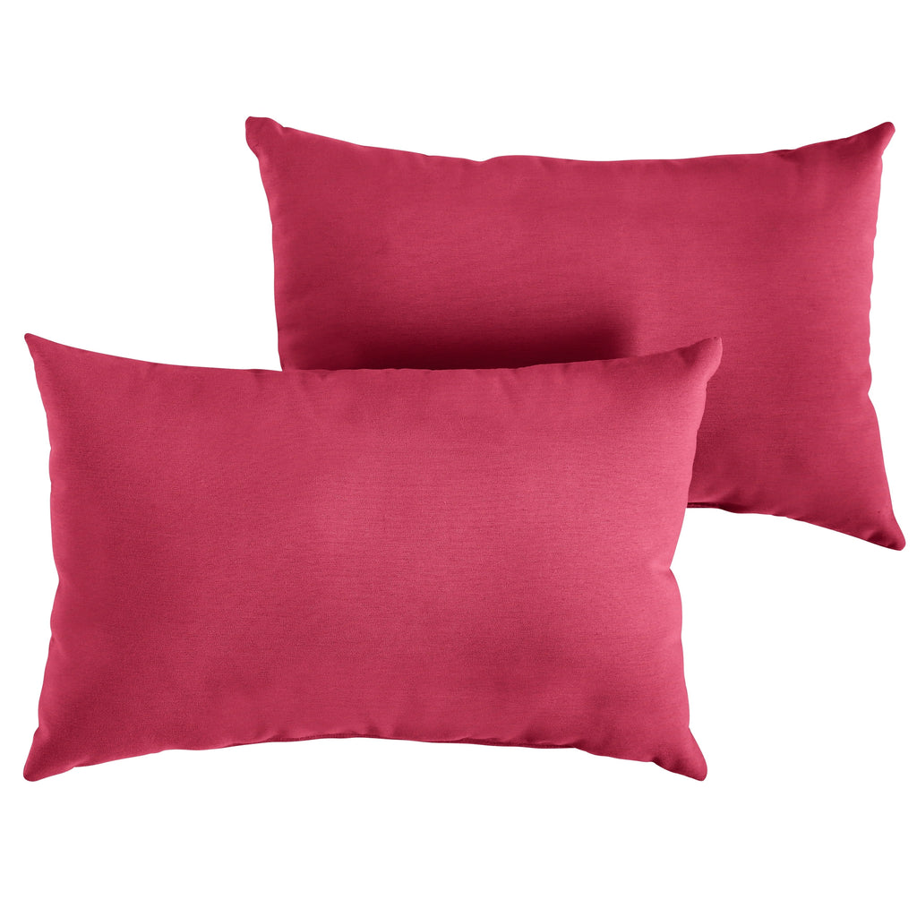 Hot Pink Knife Edge Lumbar Pillows Set of 2 12 in x 24 in C703