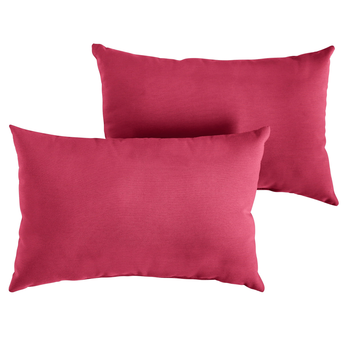 Hot Pink Knife Edge Lumbar Pillows Set of 2 12 in x 24 in C703