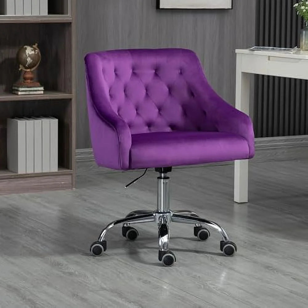 Black Velvet Swivel Office Chair A398