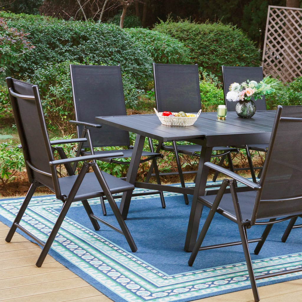 9-Piece Black Outdoor Dining Set with Expandable Table C1930