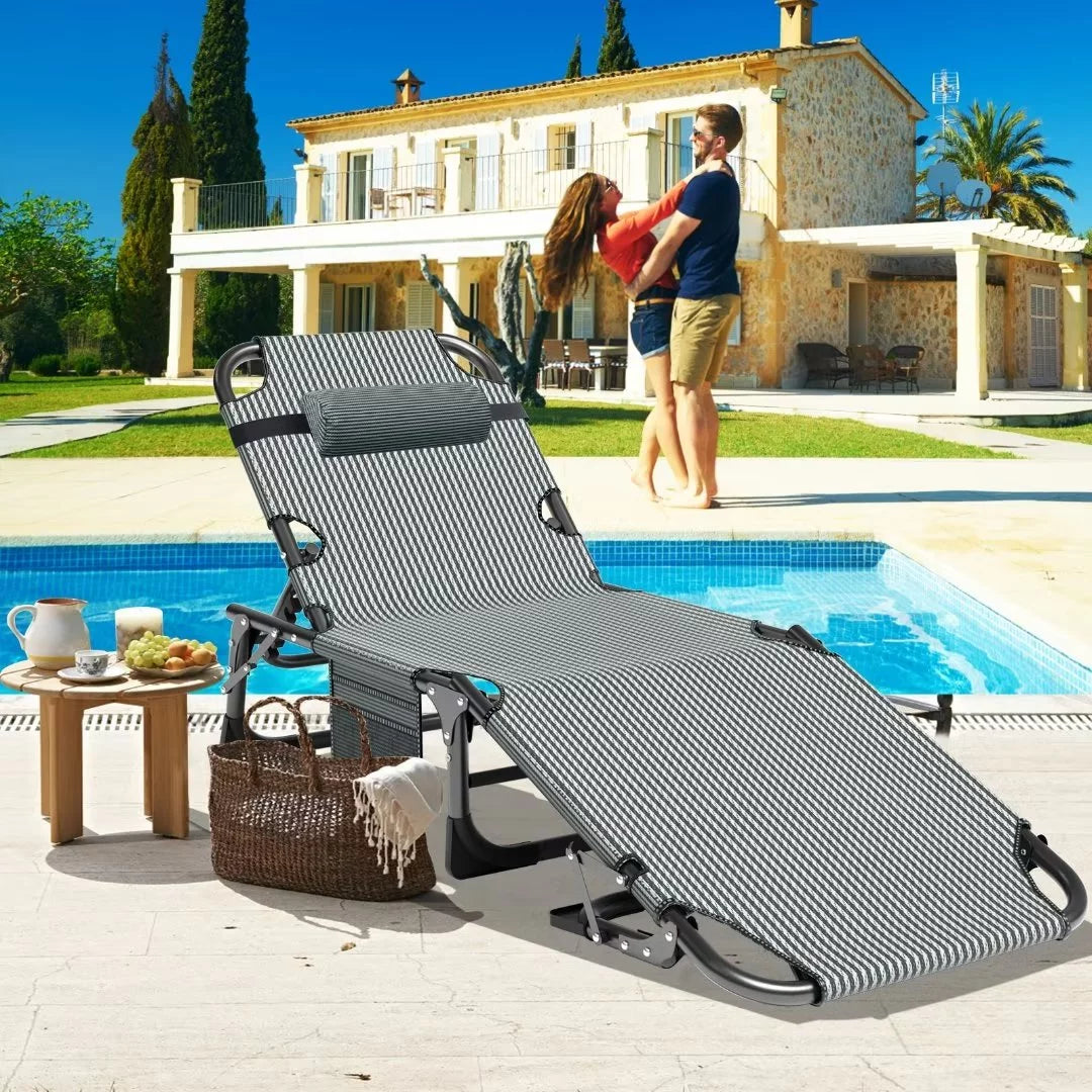 Folding Camping Cot with Mattress & Pillow I8129