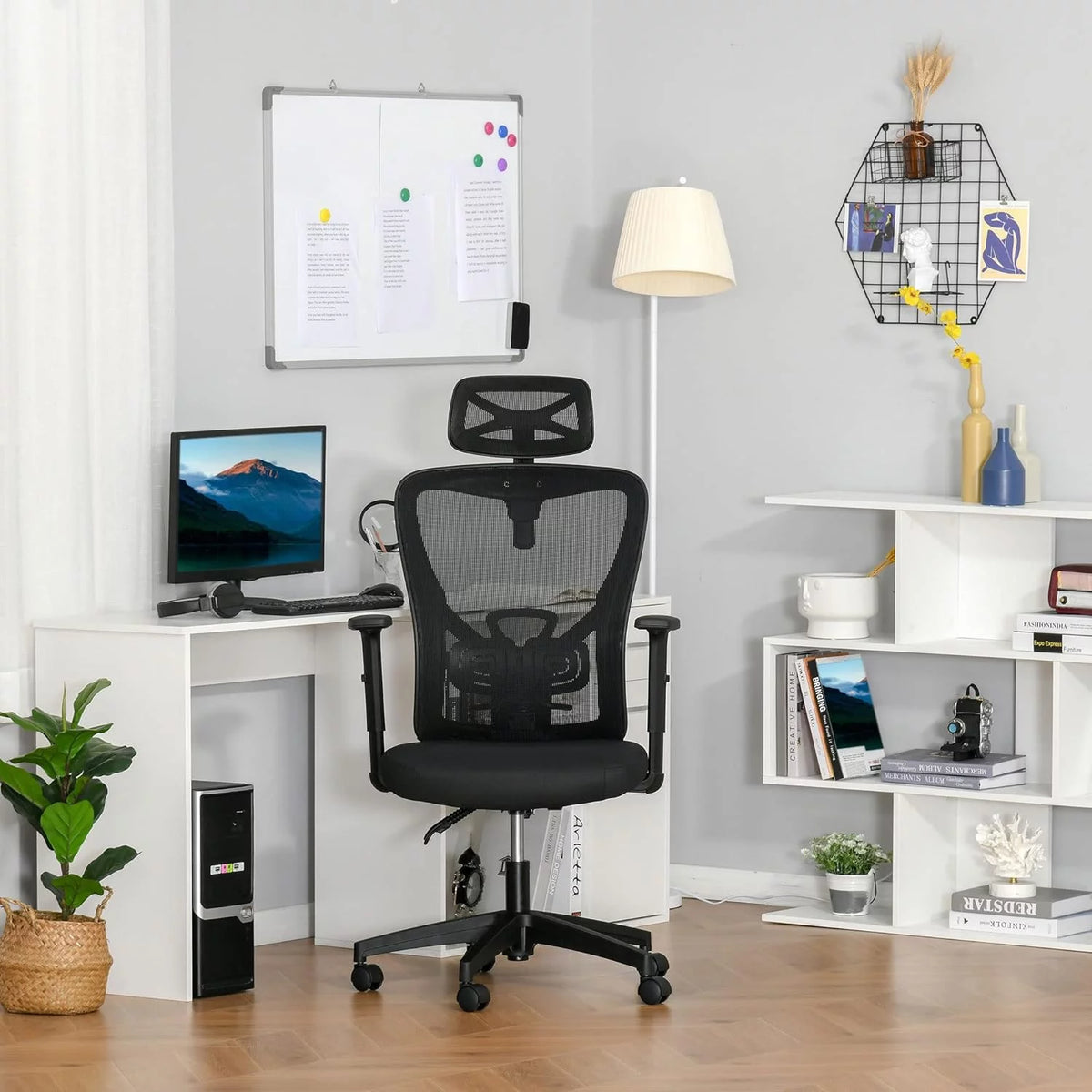 Black Ergonomic Mesh Office Chair with Lumbar Support D699