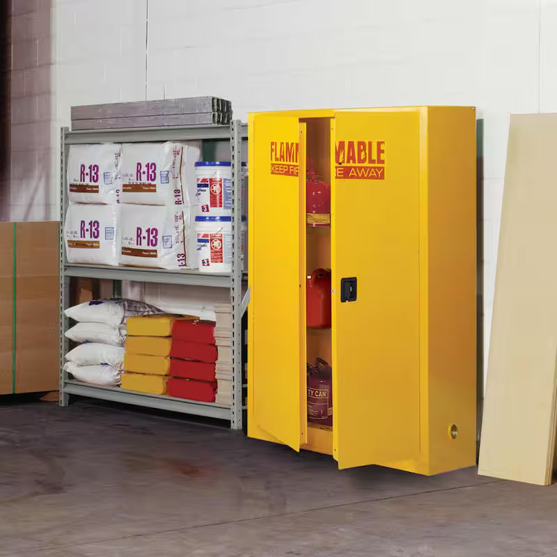 Yellow Steel Freestanding Garage Cabinet I2917