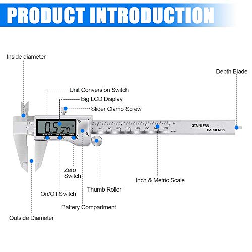 Stainless Steel Digital Caliper 6 Inch I3666