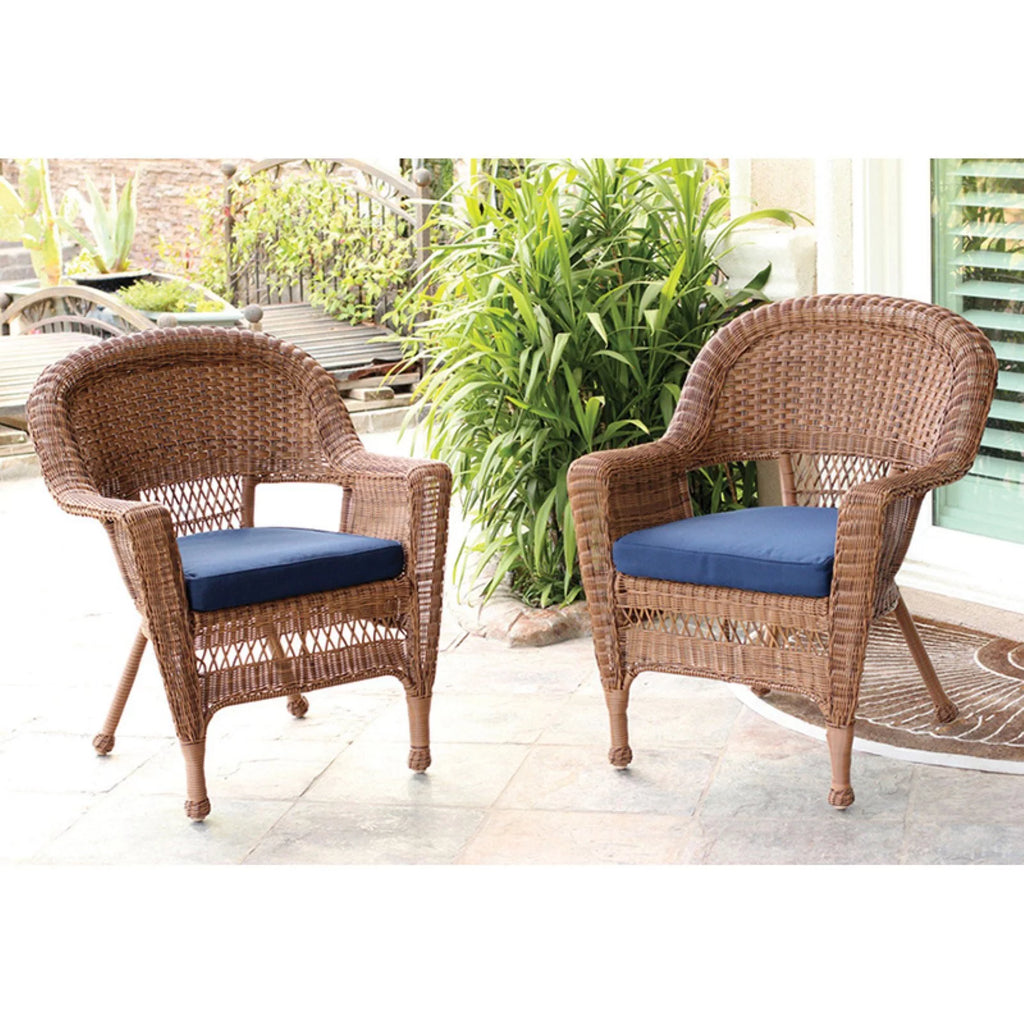 White Wicker Chair with Tan Cushion O793