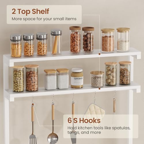 White Rolling Kitchen Island with Storage X596648